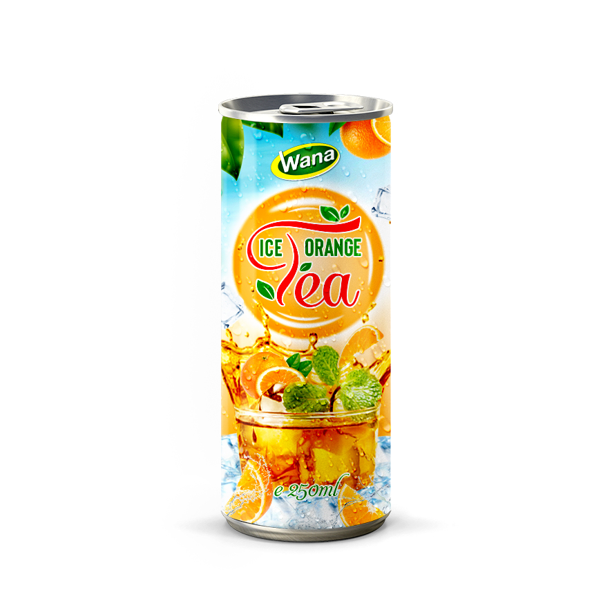 Private Label Iced Tea Drink with Orange Flavor 250ml canned