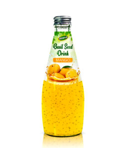 Basil Seed Drink with Mango Flavor in 290ml Glass Bottle
