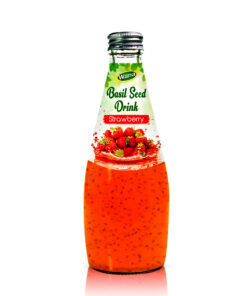 Basil Seed Drink with Strawberry Juice 290mL Glass Bottled