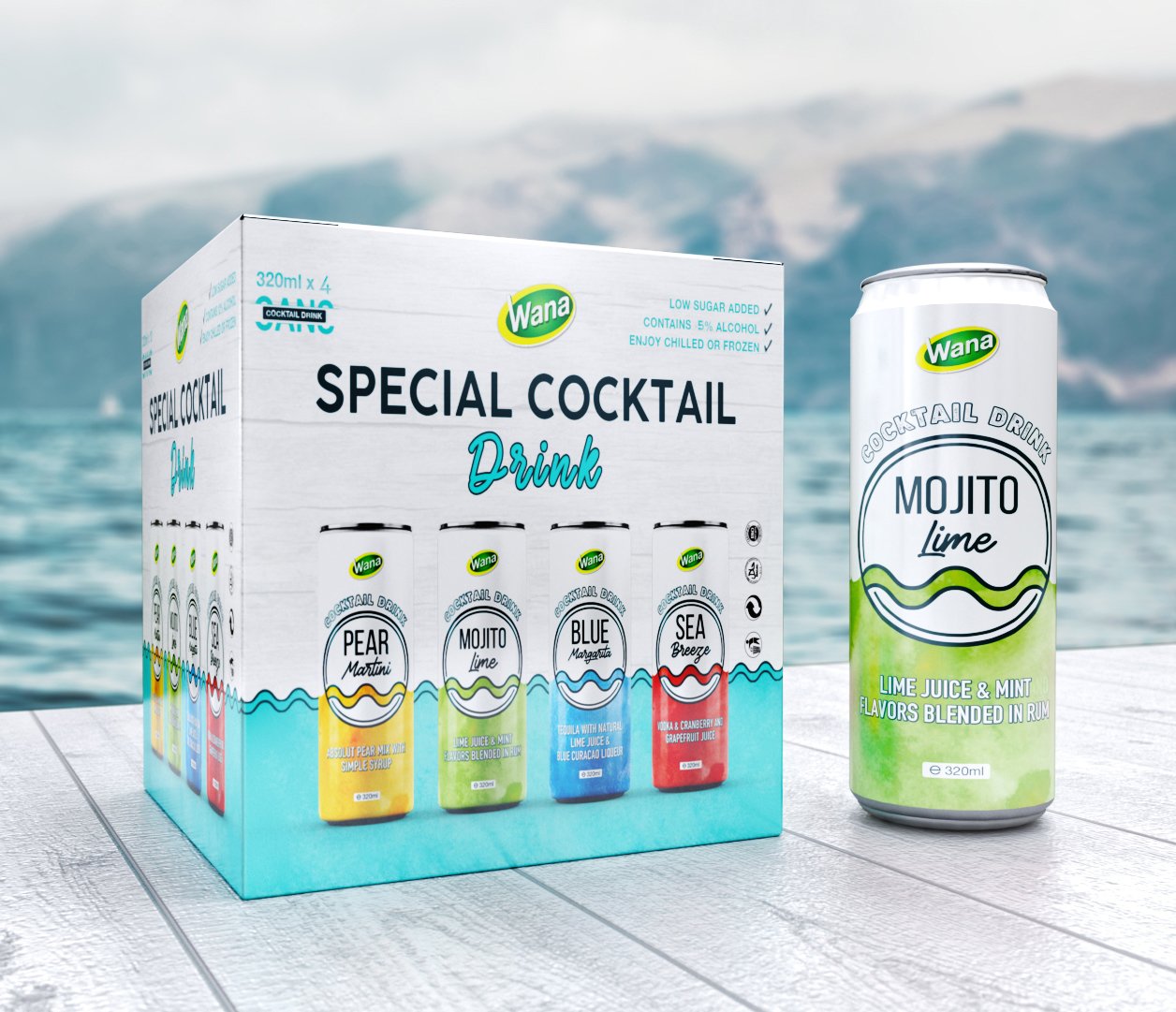 Low sugar added Mojito with Lime Juice & Mint 320ml
