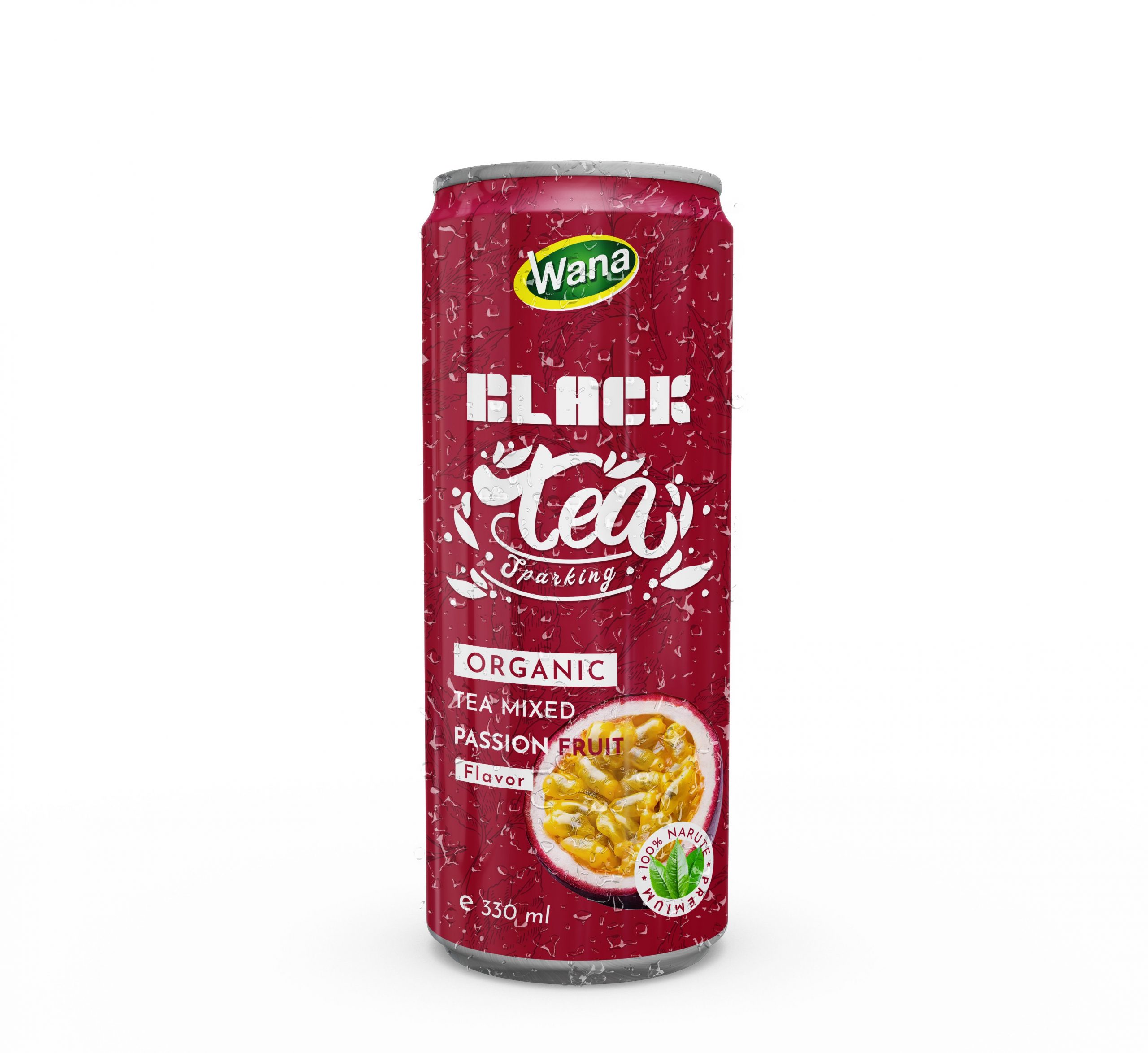 Sparkling Organic Black Tea Drink Mixed Red Apple Juice 330mL Canned - Image 3