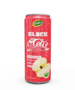 Sparkling Organic Black Tea Drink Mixed Red Apple Juice 330mL Canned