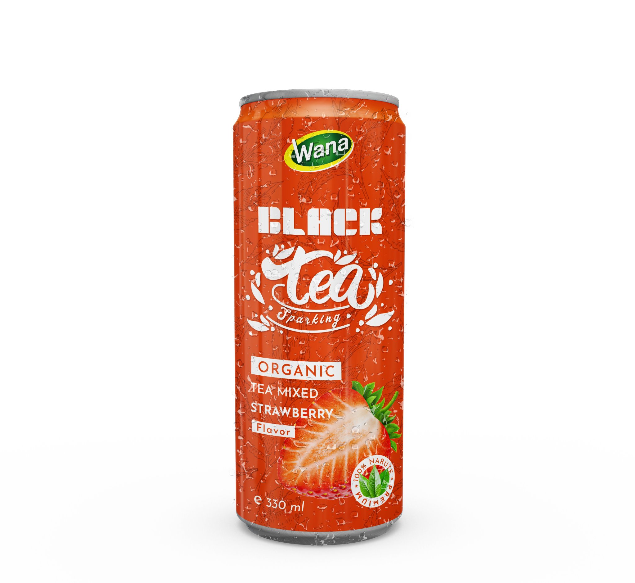 Sparkling Organic Black Tea Drink Mixed Pineapple Juice 330mL Canned - Image 2