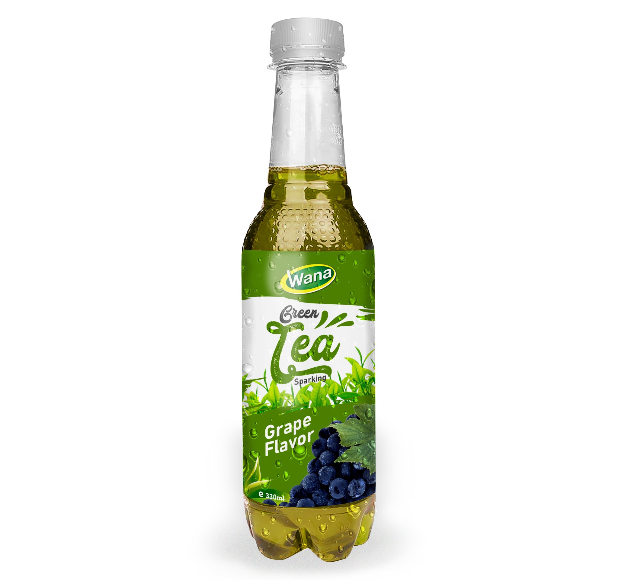 Sparkling Green Tea Drink With Grape Flavor 330mL Pet Bottled